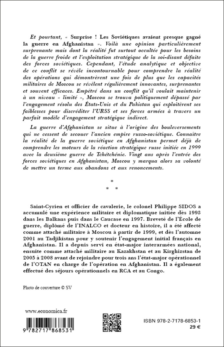 La guerre soviétique en Afghanistan - Philippe Sidos - ECONOMICA