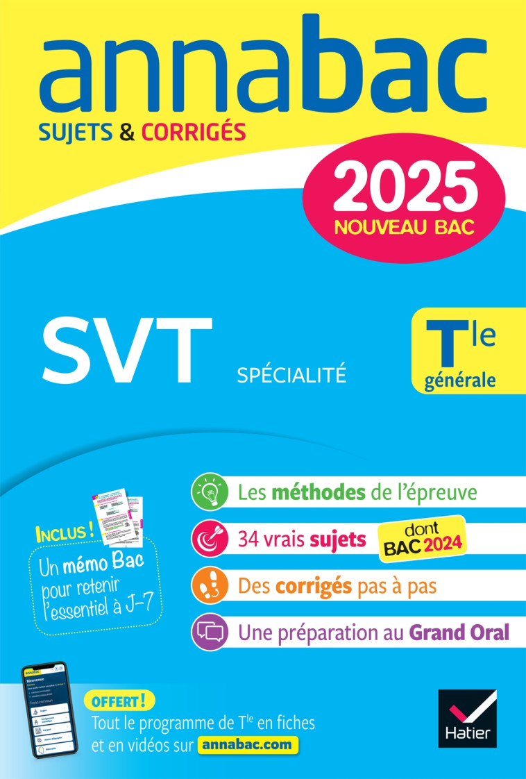 Annales du bac Annabac 2025 SVT Tle générale (spécialité) - Hélène Hervé, Jean-Claude Hervé - HATIER