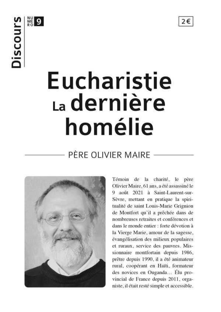 Discours n°9 - Eucharistie la dernière homélie - Olivier MAIRE - TEQUI