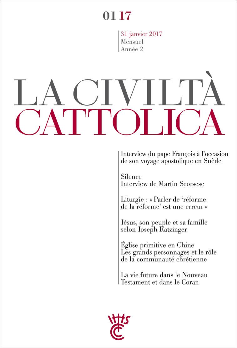 Civilta cattolica janvier 2017 - Antonio Spadaro, sj - PAROLE SILENCE