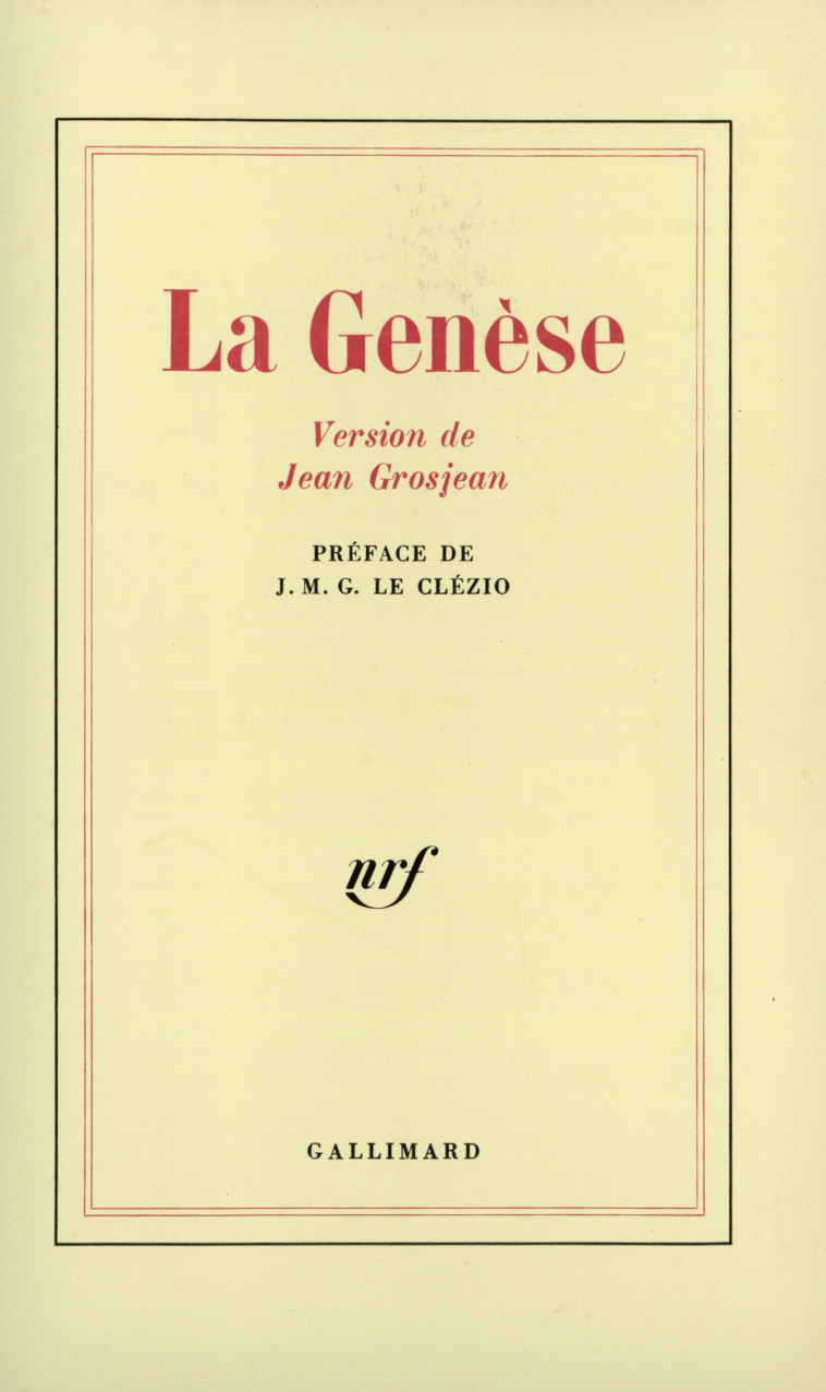 La Genèse -  ANONYMES - GALLIMARD