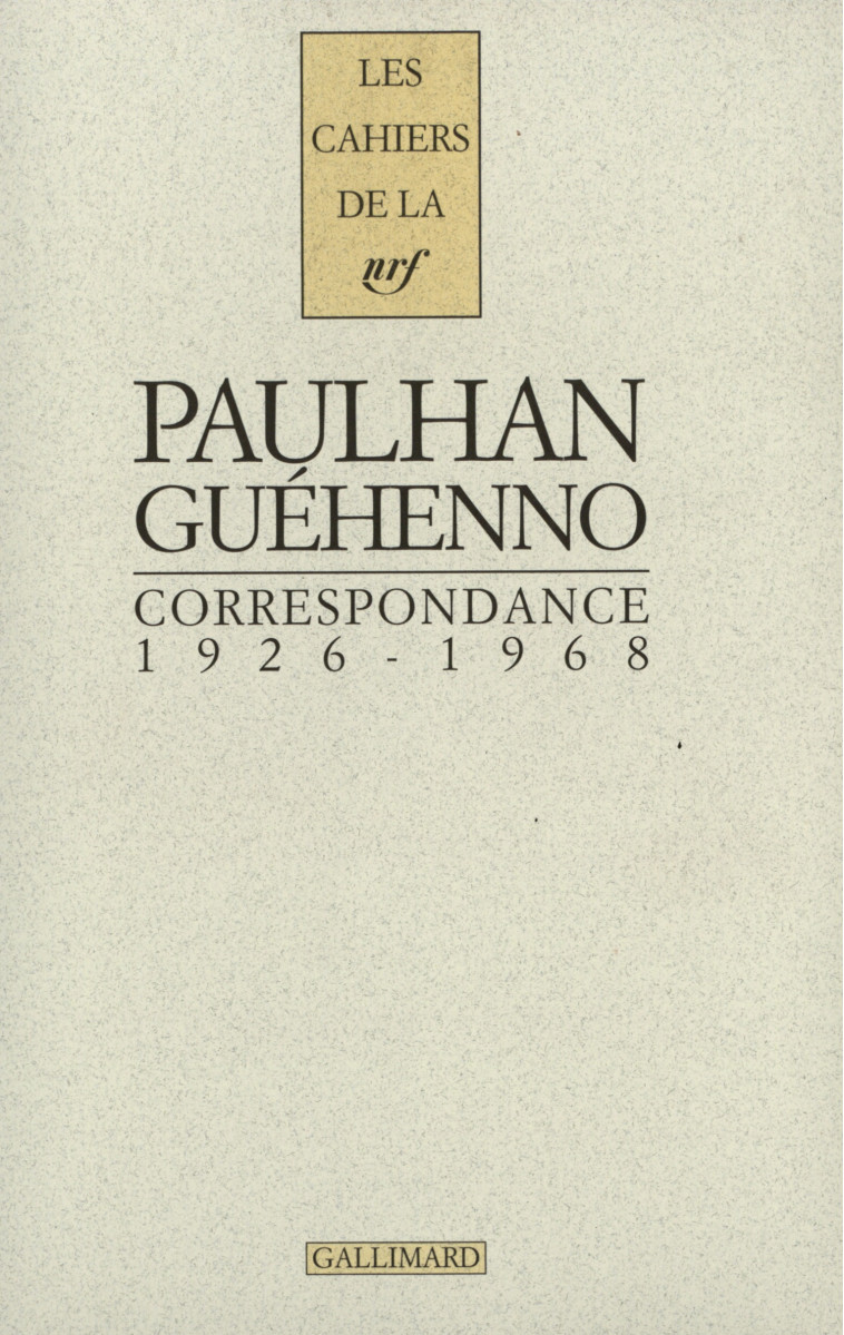 Correspondance - Jean PAULHAN - GALLIMARD