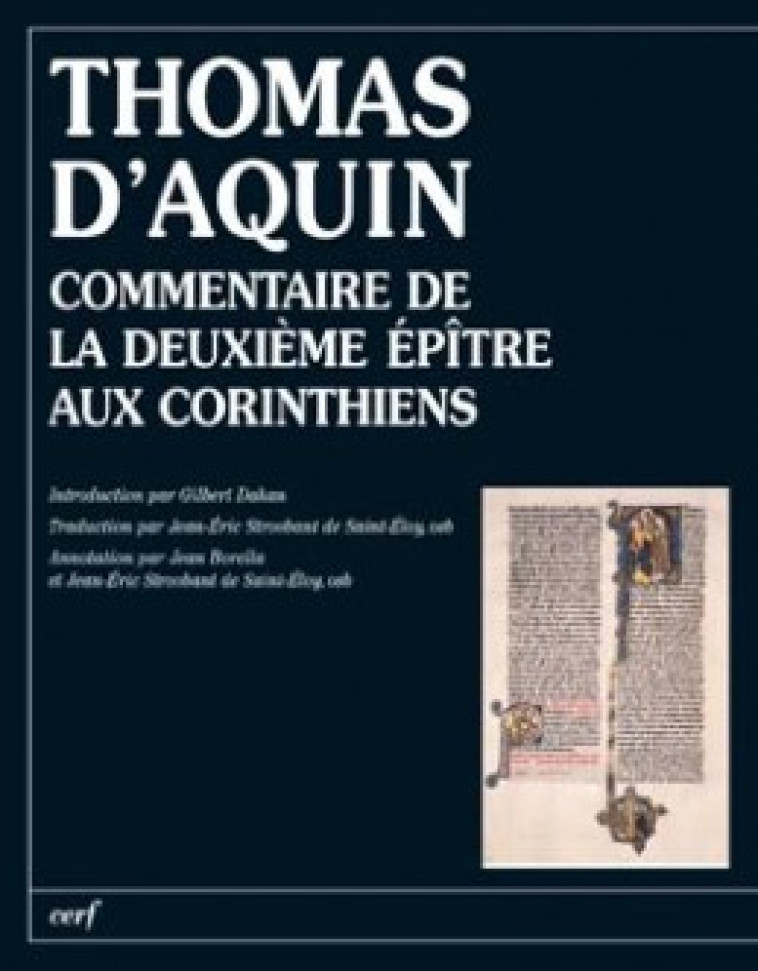 Commentaire de la deuxième Epître aux Corinthiens -  Thomas d'Aquin - CERF