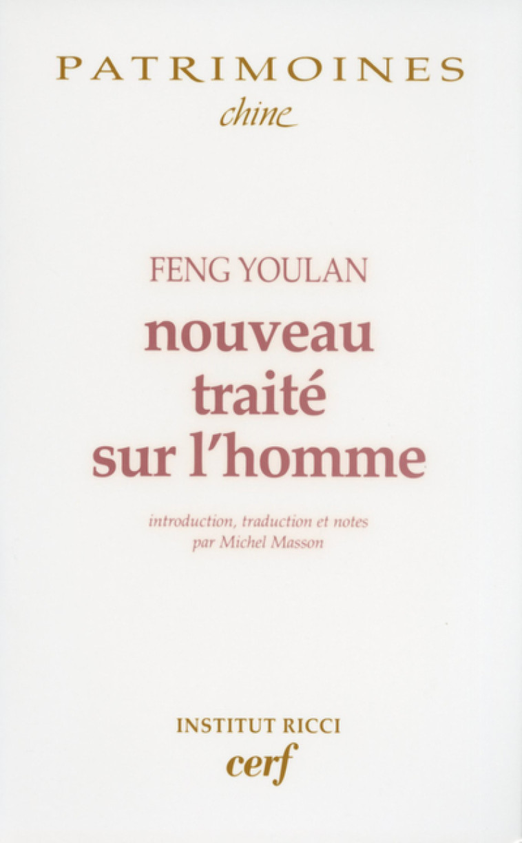 Nouveau traité sur l'homme - Youlan Feng - CERF