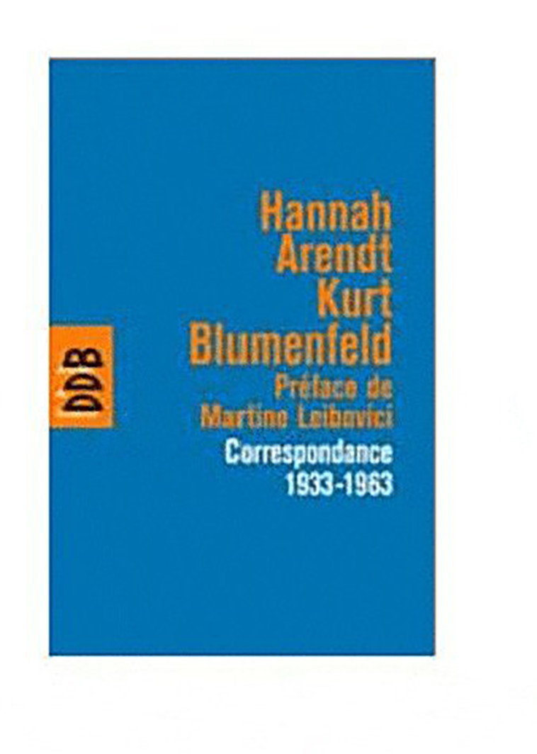 Correspondance 1933-1963 - Hannah Arendt - DDB