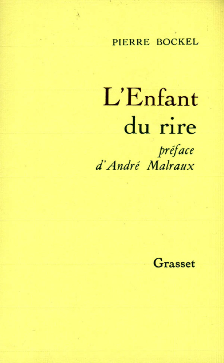 L'enfant du rire - Pierre Bockel - GRASSET