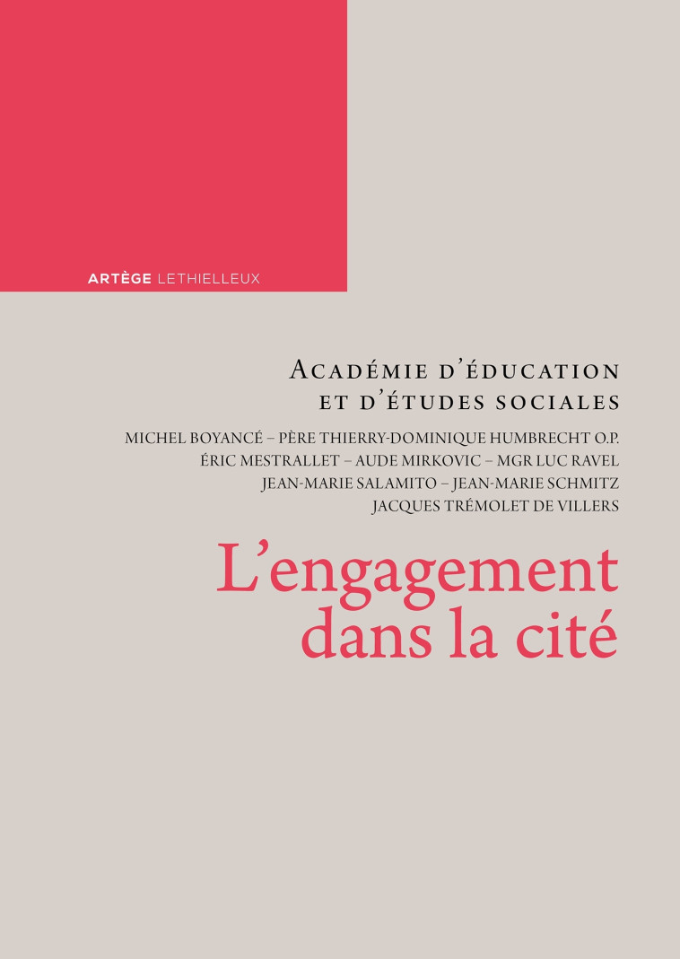 L'engagement dans la cité -  Académie d'éducation et d'études sociales - LETHIELLEUX