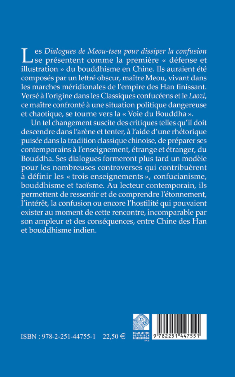 Dialogues pour dissiper la confusion - Meou Tseu - BELLES LETTRES