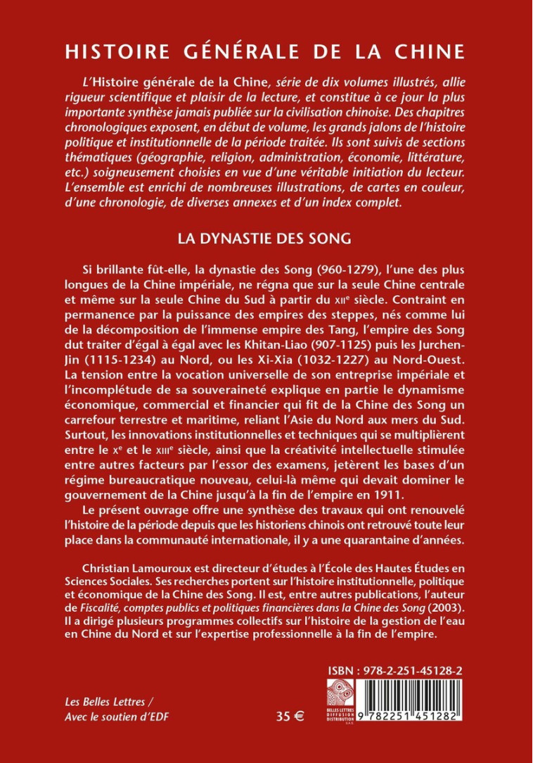 La Dynastie des Song - Christian Lamouroux - BELLES LETTRES