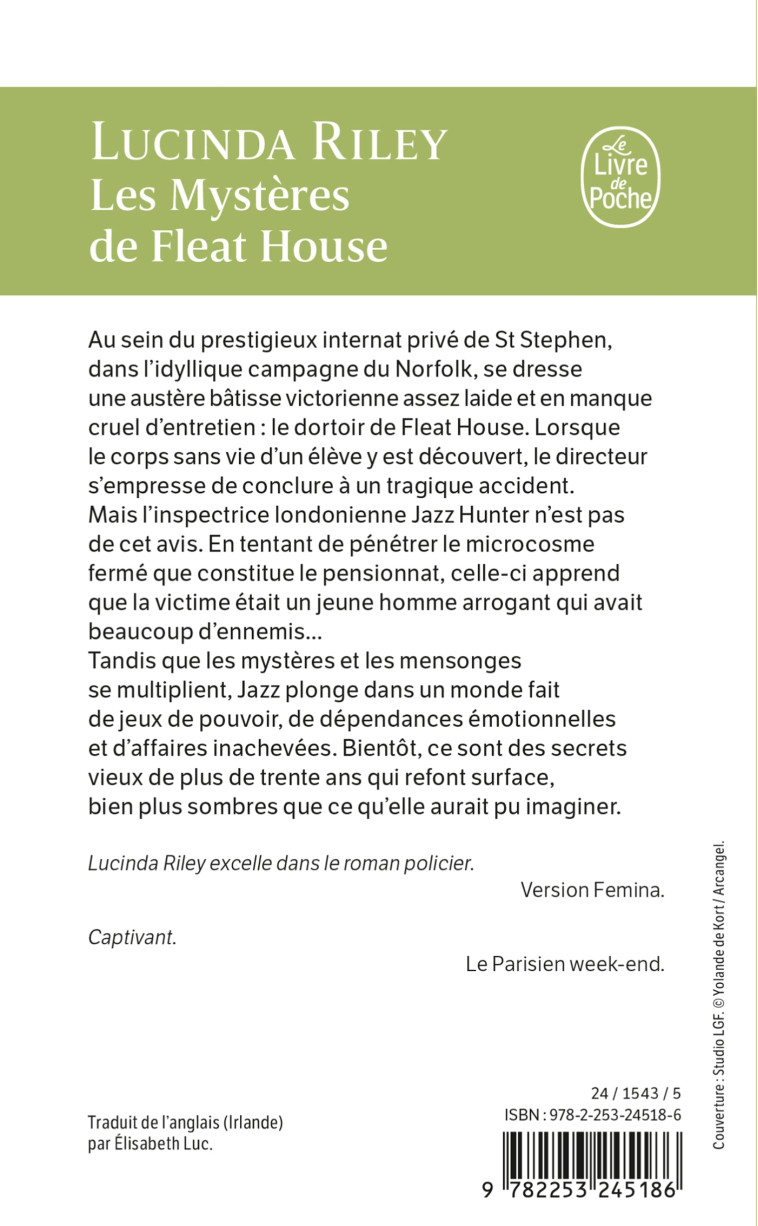 Les Mystères de Fleat House - Lucinda Riley - LGF