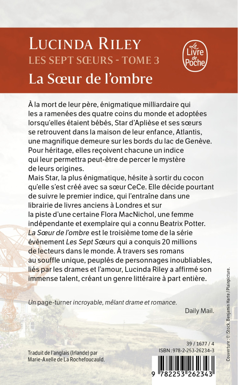 La Soeur de l'ombre (Les sept Soeurs, Tome 3) - Lucinda Riley - LGF