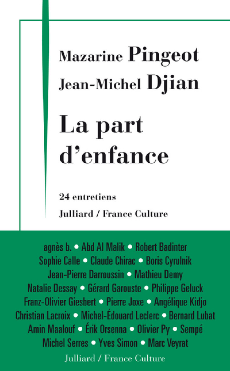 La part d'enfance - Mazarine Pingeot - JULLIARD