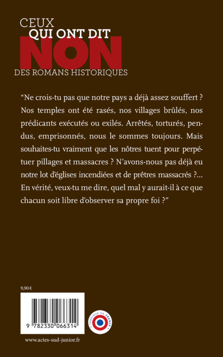 Marie Durand : "Non à l'intolérance religieuse" - Ysabelle Lacamp - ACTES SUD