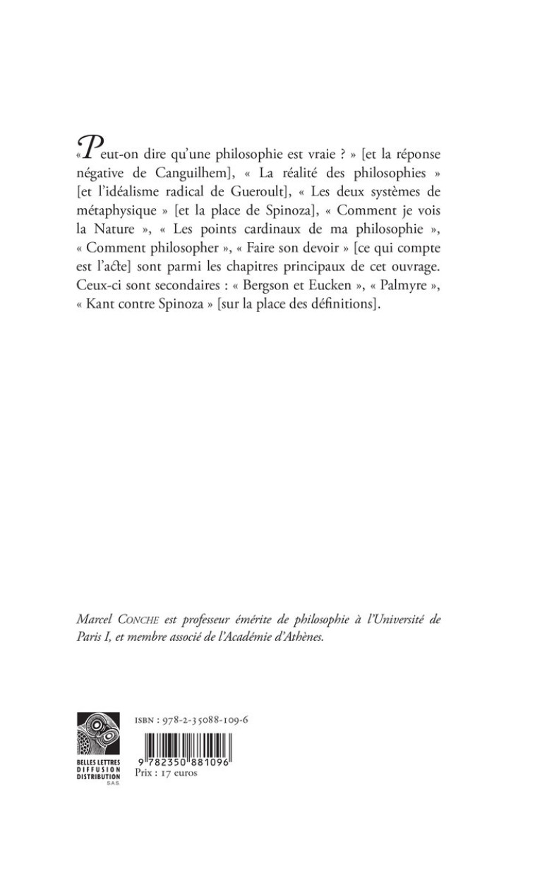 Nouvelles pensées de métaphysique et de morale - Marcel Conche - ENCRE MARINE