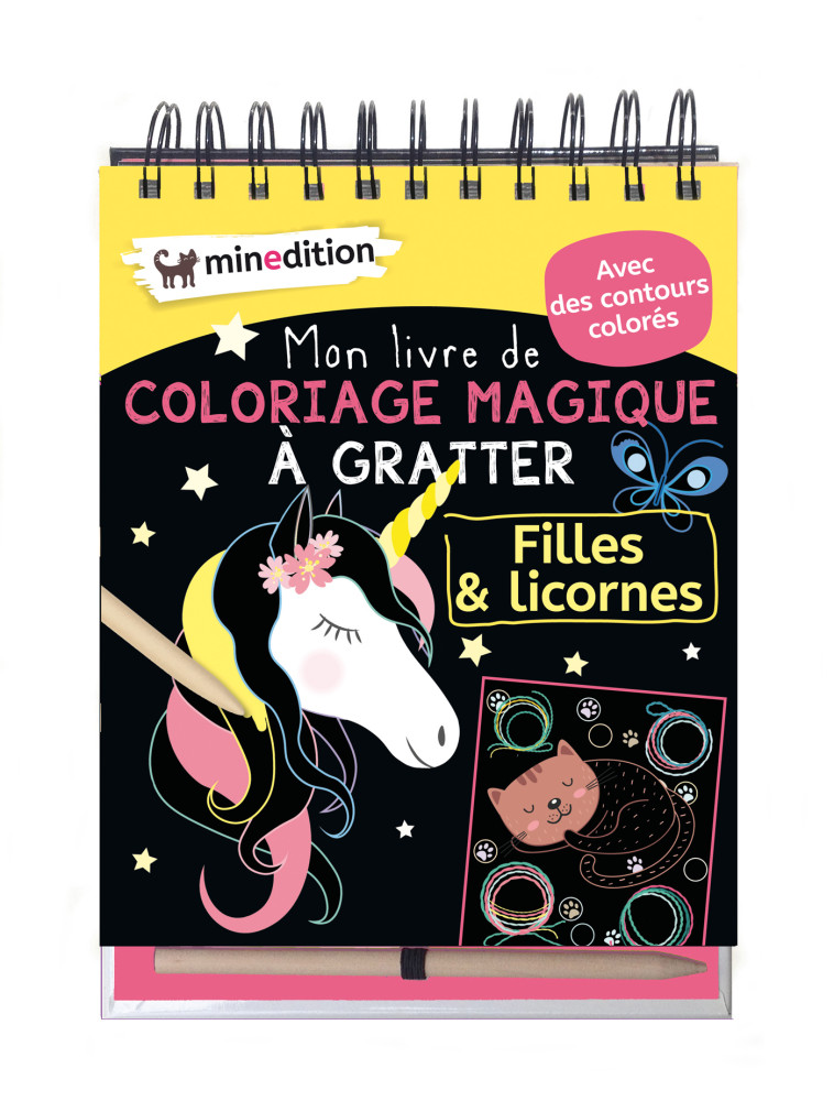 Mon livre de coloriage magique à gratter - Filles & licornes - Eva Schindler - MINEDITION