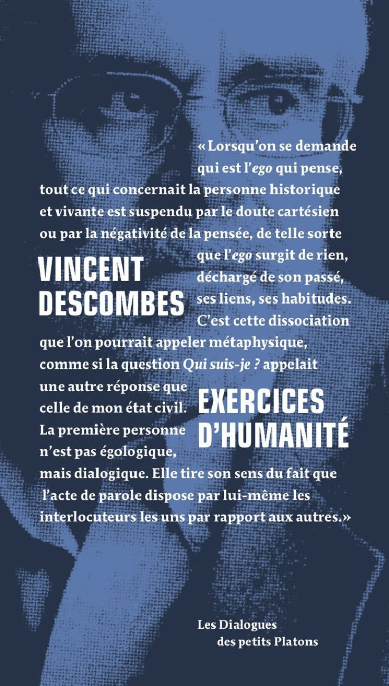 Exercices d'humanité - Vincent Descombes - PETITS PLATONS