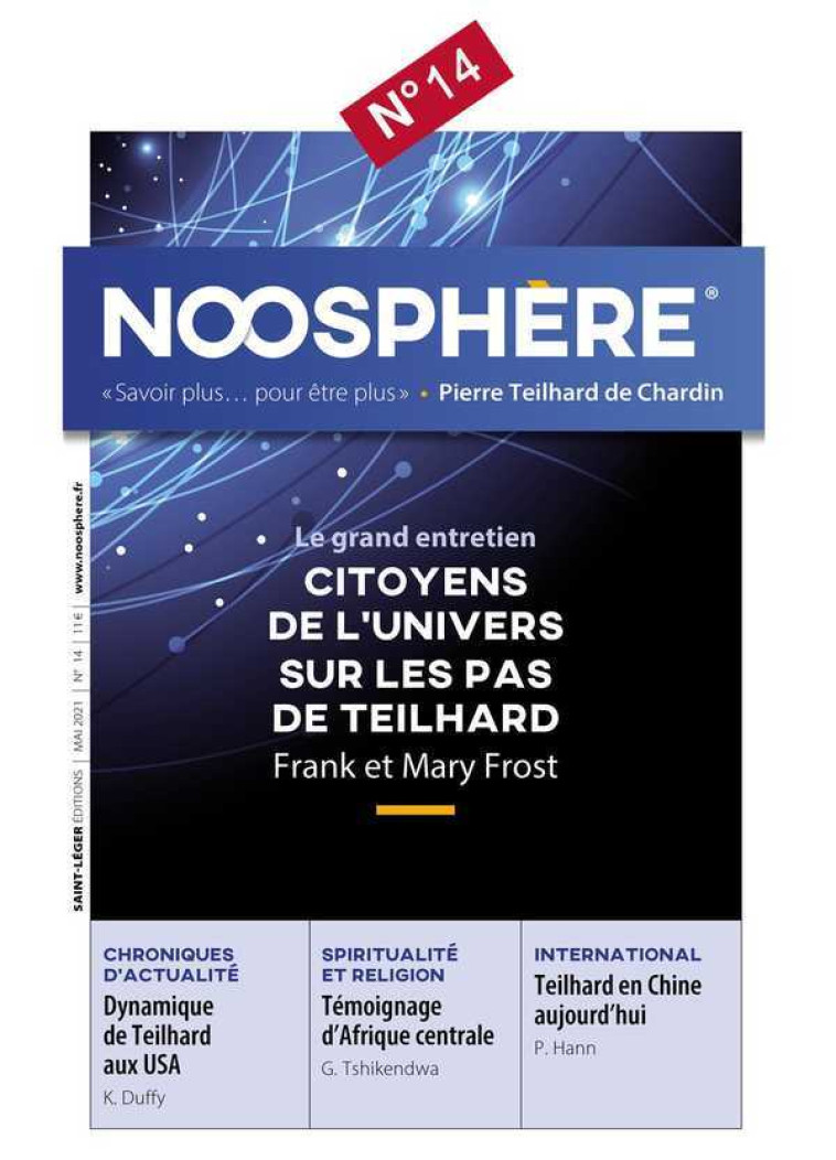 Noosphère N°14 - Citoyens de l'univers sur les pas de Teilhard -  Collectif - SAINT LEGER