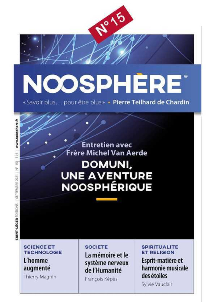 Noosphère N°15 - Domuni, une aventure noosphérique -  Collectif - SAINT LEGER