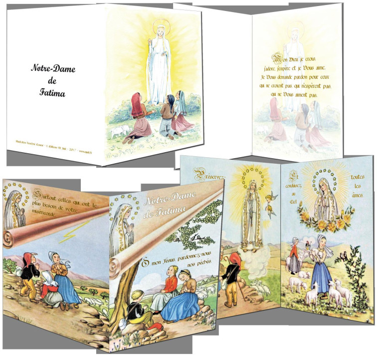 Images saintes - Notre Dame de Fatima par lot de 6 - Roselyne Lesueur. - SAINT JUDE