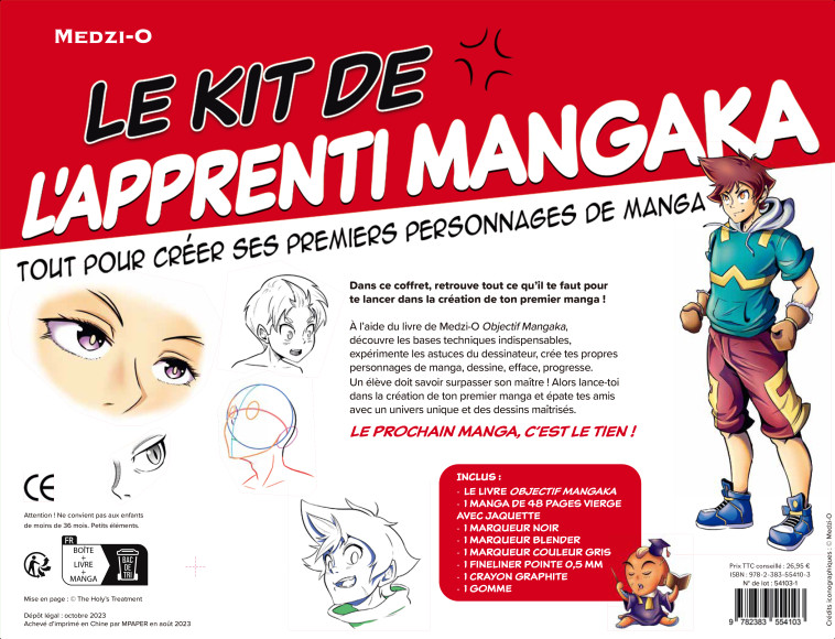 Kit de l'apprenti mangaka - Un manga à créer soi-même (coffret) -  Medzi-O - MERCILESLIVRES