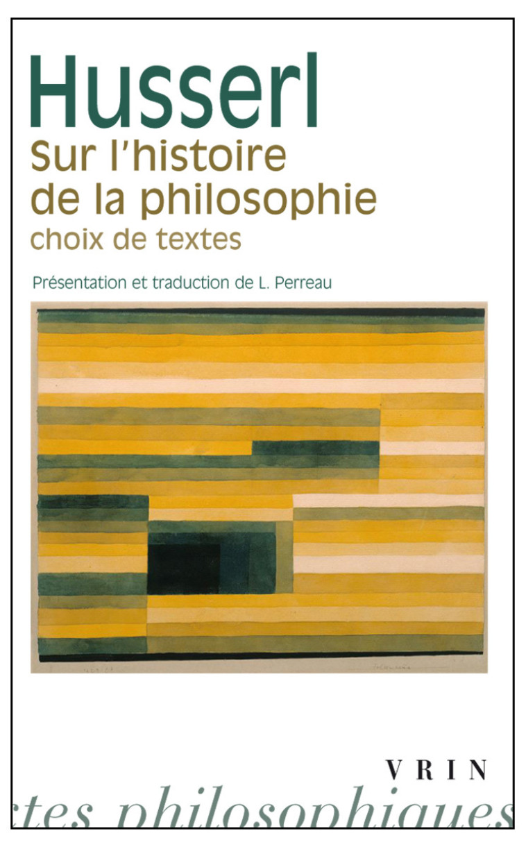 Sur l'histoire de la philosophie - Edmund Husserl - VRIN