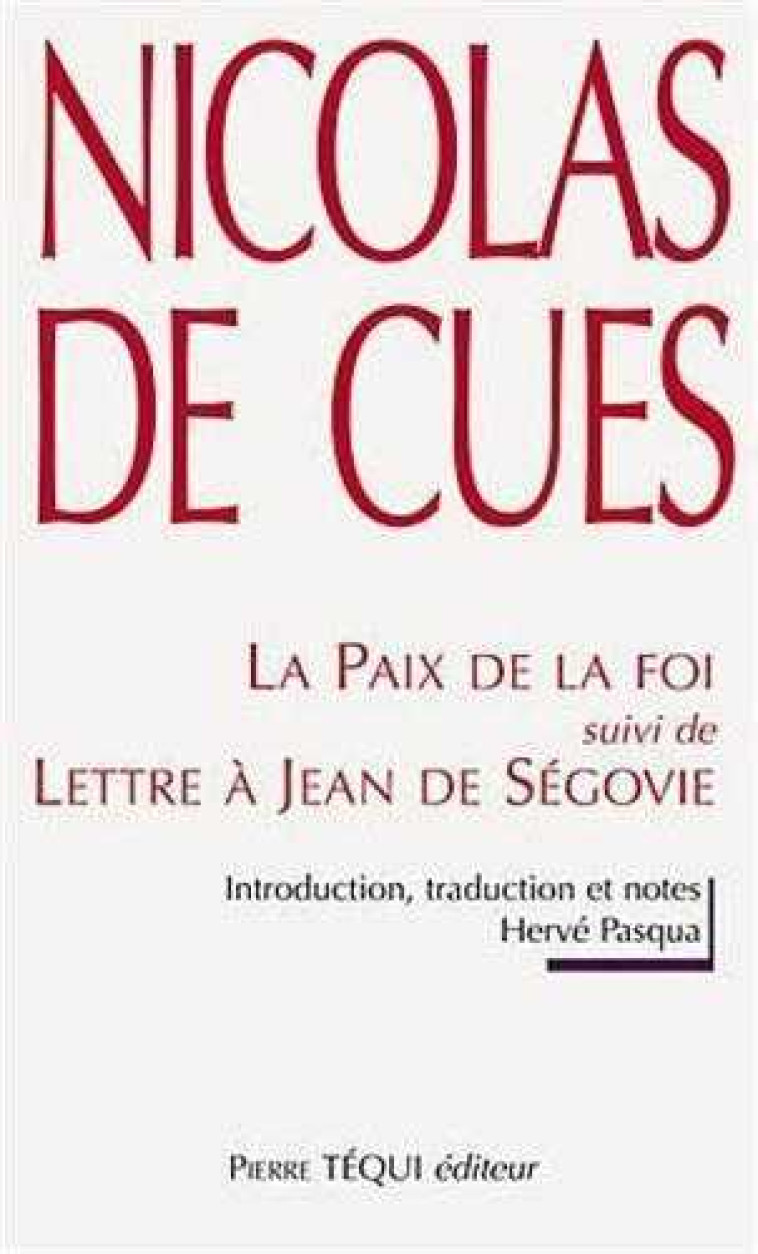 La paix de la foi - Nicolas De Cues - TEQUI