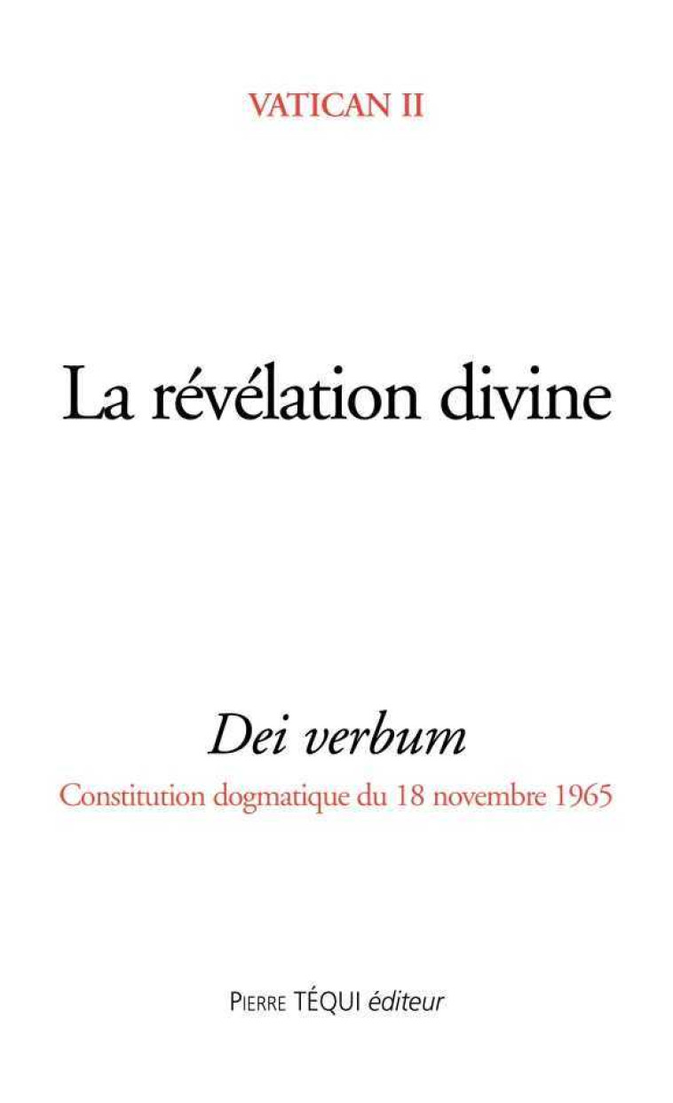 La révélation divine - Dei verbum -  PAUL VI - TEQUI