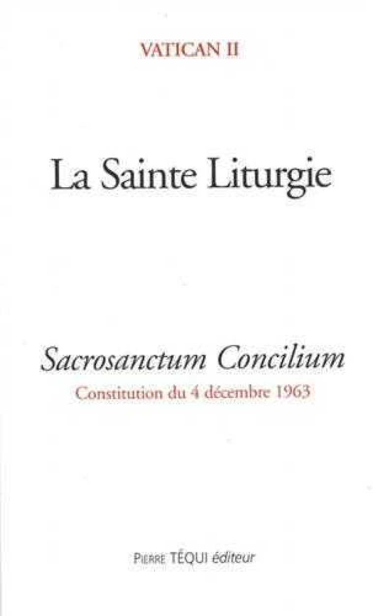 Sacrosanctum concilium - XXX - TEQUI