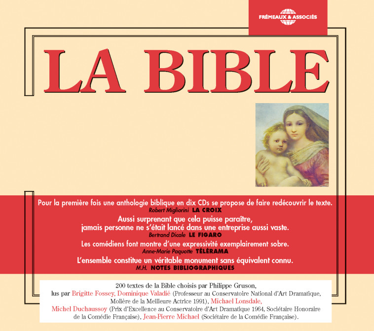 LA BIBLE LU PAR B FOSSEY D DALADIE M LONSDALE -  LA BIBLE - FREMEAUX