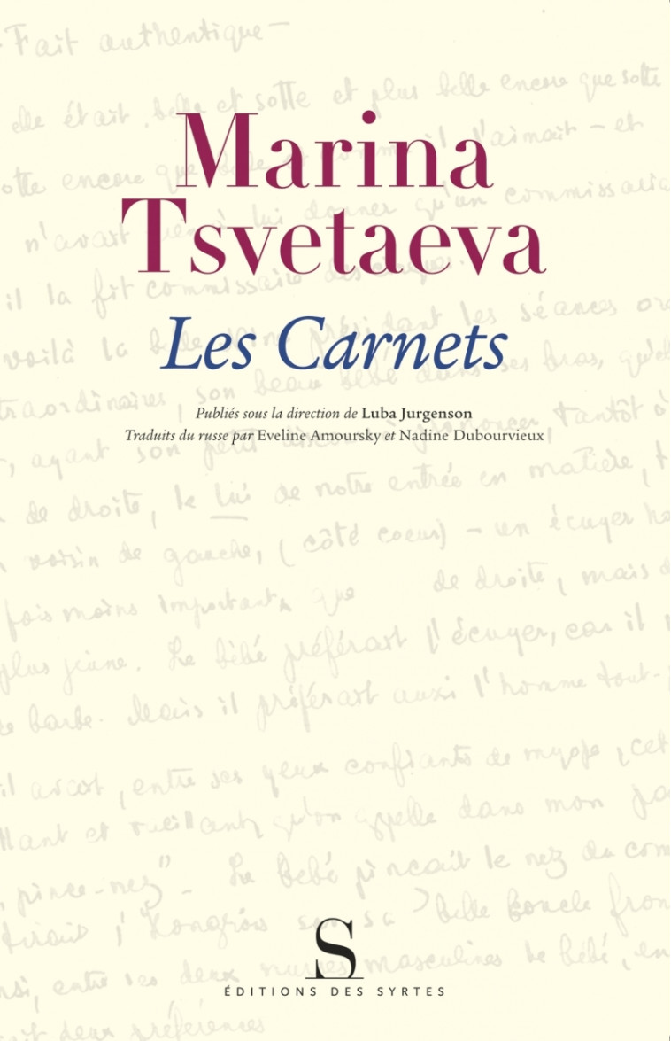 Les carnets (1913-1939) - Marina TSVETAEVA - DES SYRTES