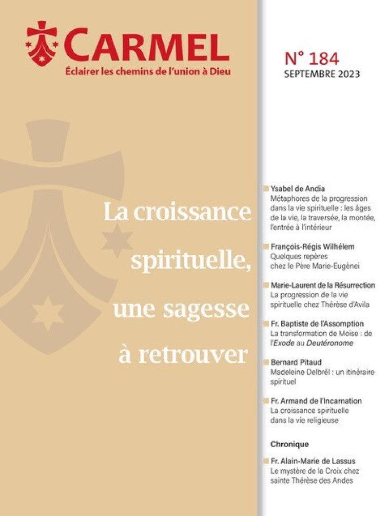 La croissance spirituelleÂ : une sagesse à retrouver - Baptiste Sauvage - CARMEL