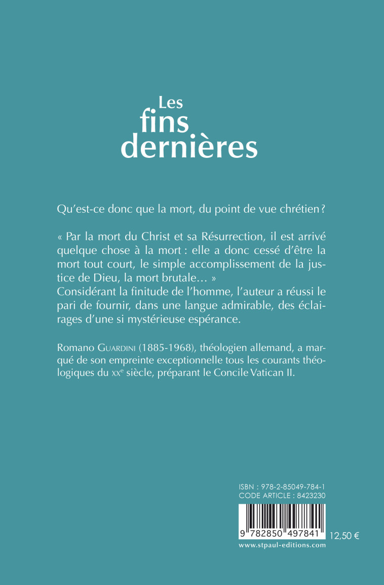 LES FINS DERNIERES - GUARDINI ROMANO - SAINTPAUL