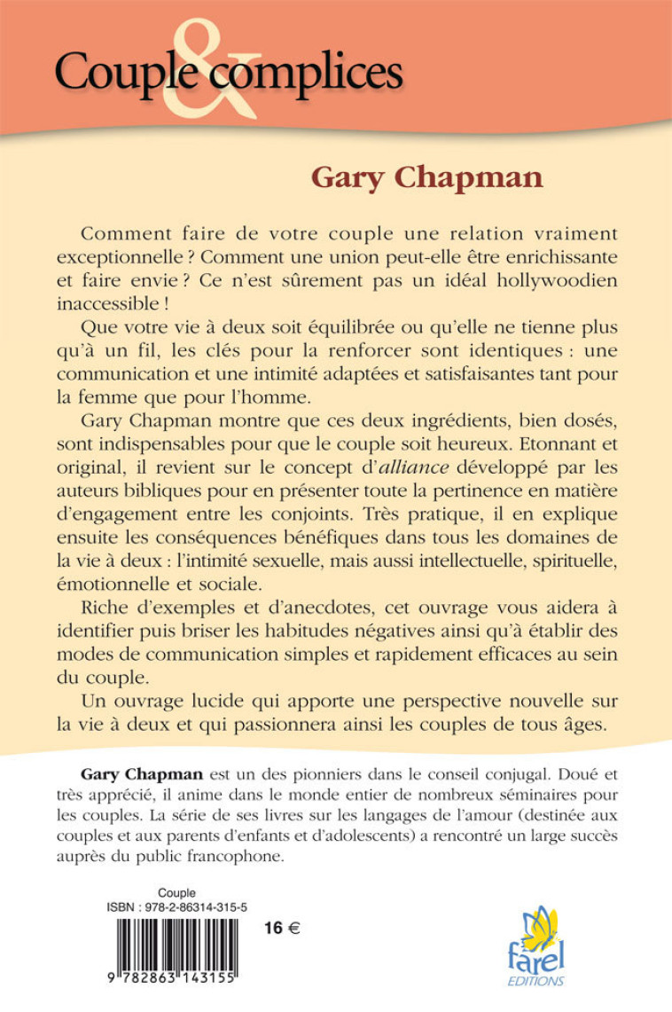 Couples et complices - Gary Chapman - FAREL