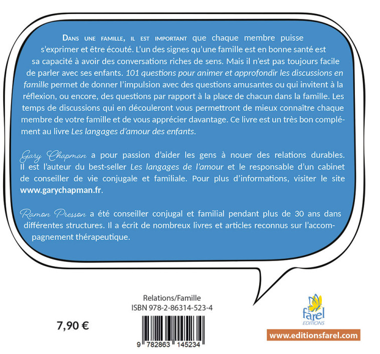 101 questions pour animer et approfondir les discussions en famille - Gary Chapman - FAREL