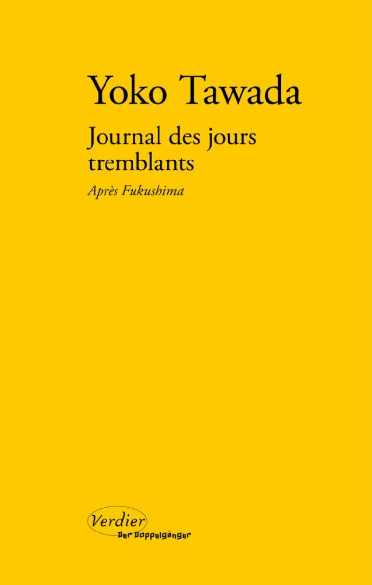 Journal des jours tremblants - Yoko Tawada - VERDIER