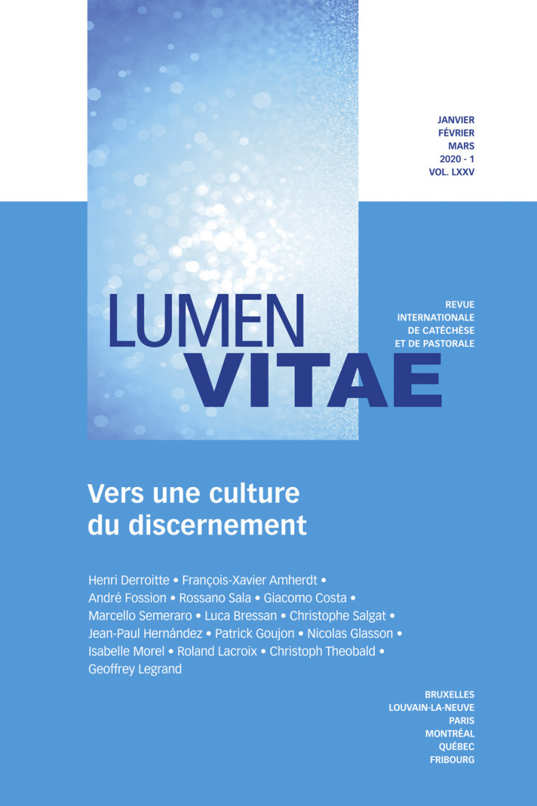 Vers une culture du discernement -  Collectif - LUMEN VITAE