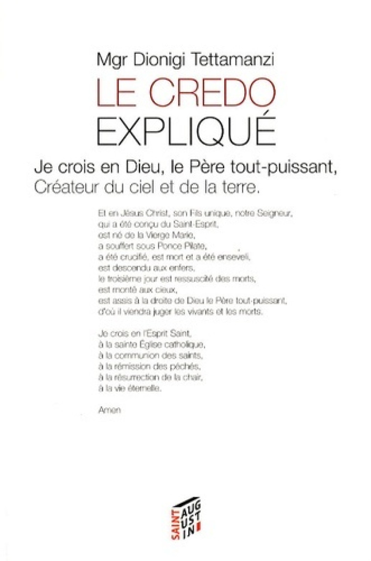 CREDO EXPLIQUE (LE) - DION TETTAMANZI - SAINT AUGUSTIN