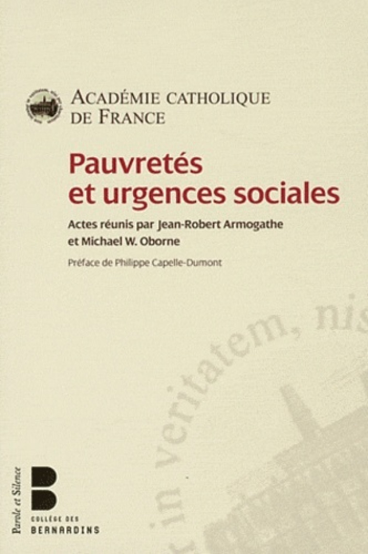 pauvretes et urgences sociales -  Academie catholiq. - PAROLE SILENCE