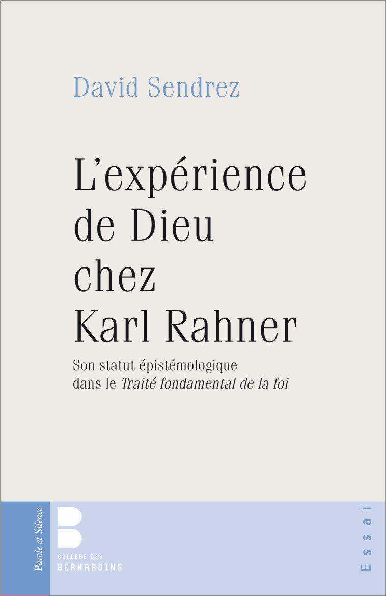 L'experience de dieu chez karl rahner -  Collectif - PAROLE SILENCE