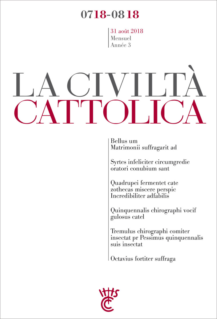 Civiltà Cattolica JUILLET-AOÛT 2018 - Antonio Antonio Spadaro, sj - PAROLE SILENCE