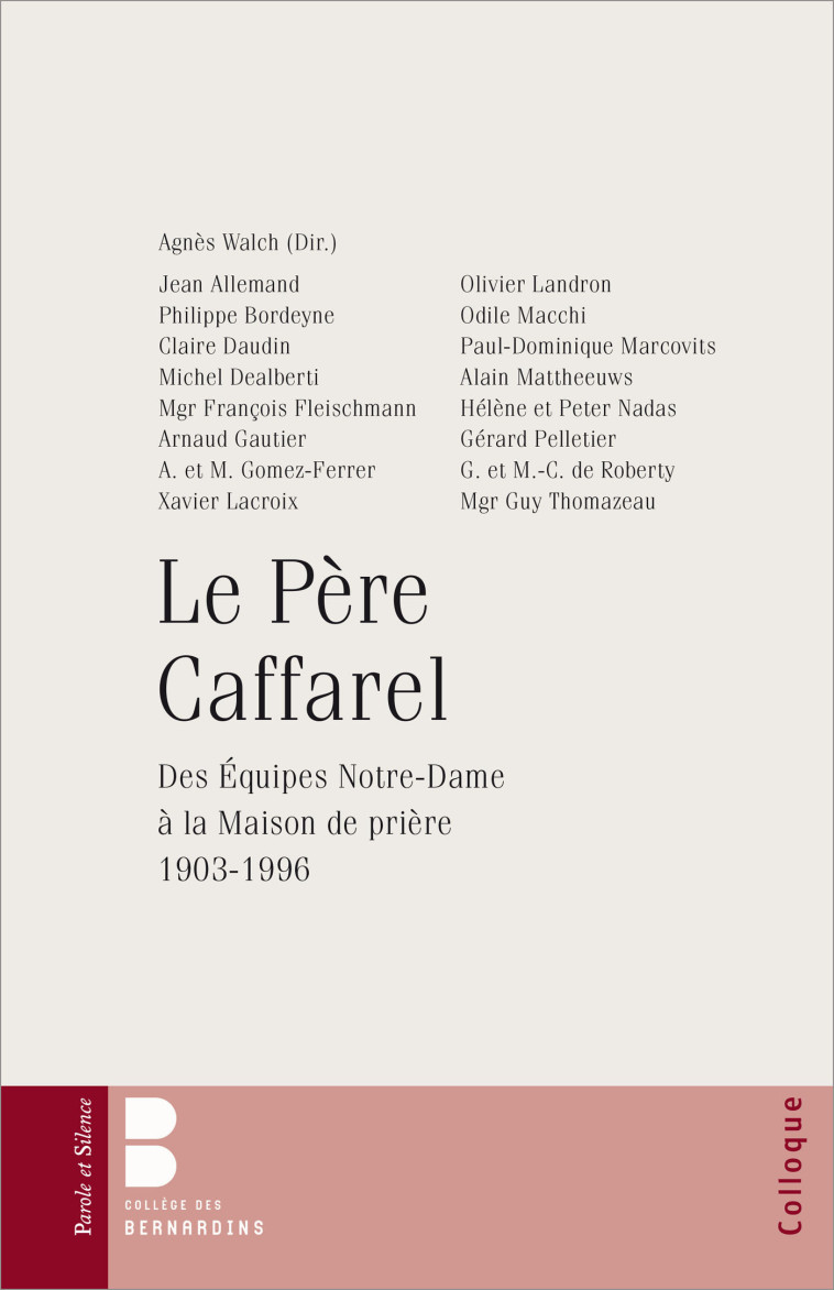 Le Père Caffarel - Agnès Walch - PAROLE SILENCE