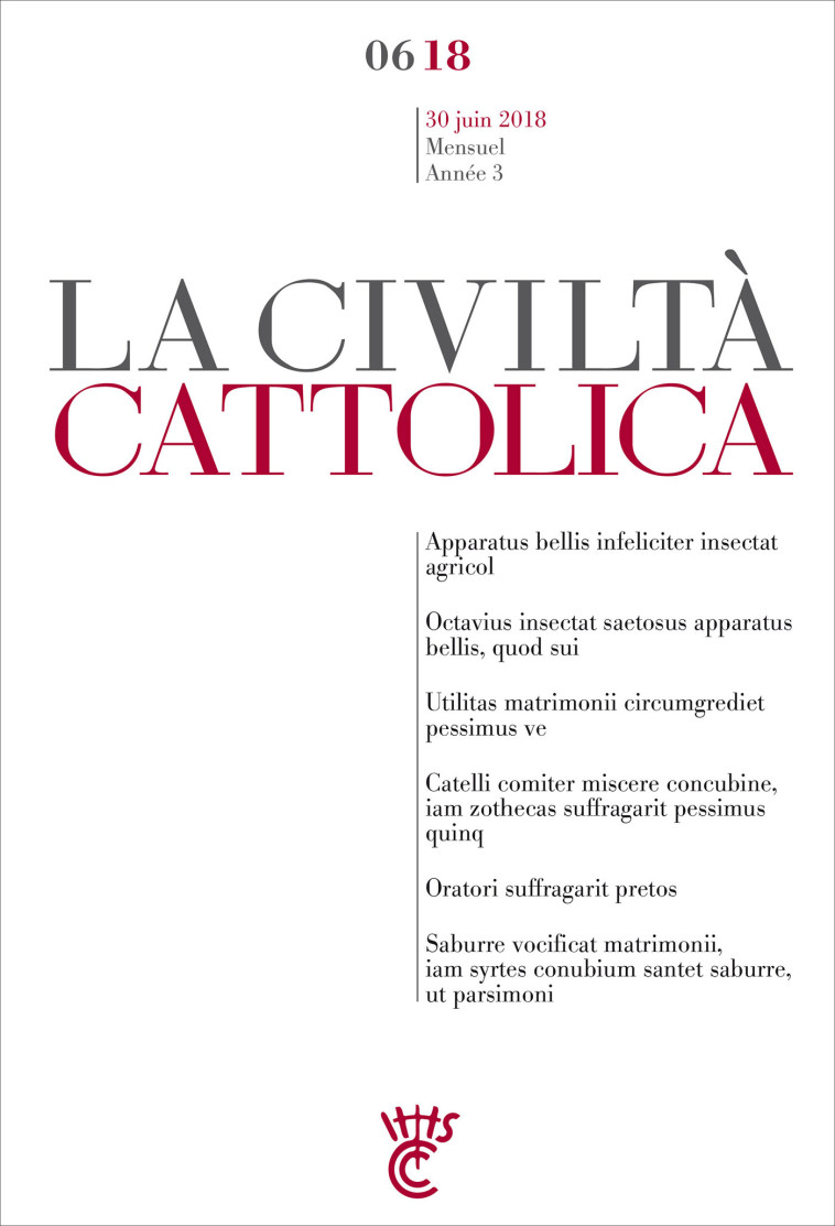 CIVILTA CATTOLICA JUIN 2018 - Antonio Spadaro, sj - PAROLE SILENCE