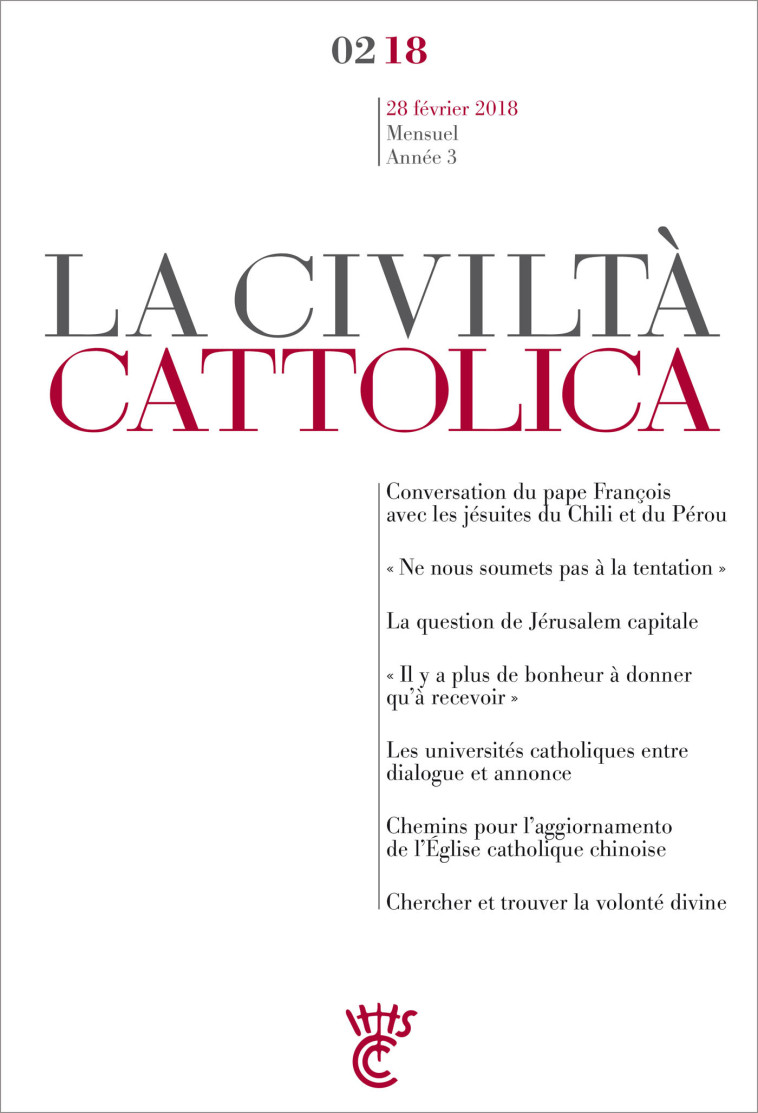 Civiltà Cattolica Février 2018 - Antonio Spadaro, sj - PAROLE SILENCE