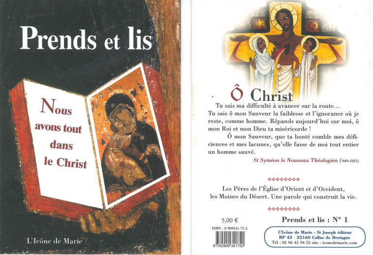 Prends et lis n°1 : nous avons tout dans le Christ - Joseph Corré - ICONE DE MARIE