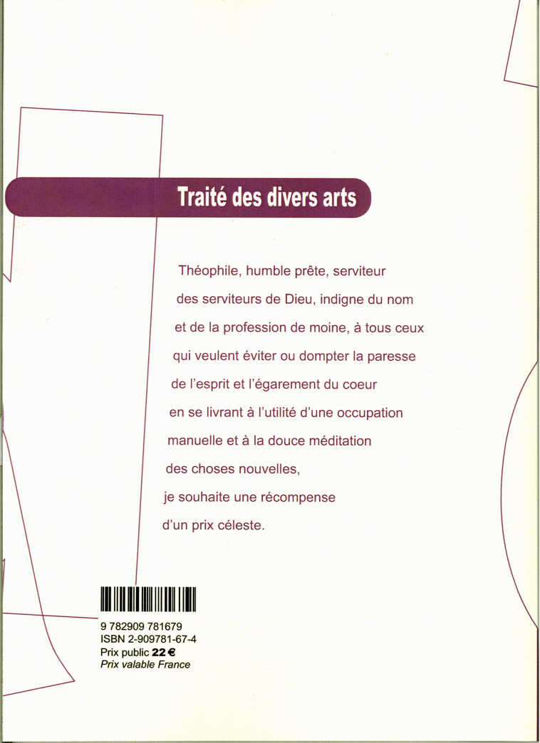 Traité des divers Arts - THEOPHILE Moine - COSMOGONE