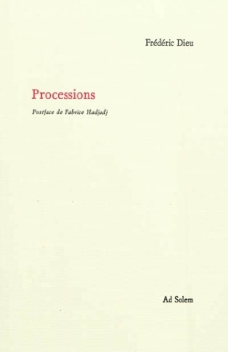 Processions - Frédéric Dieu - AD SOLEM