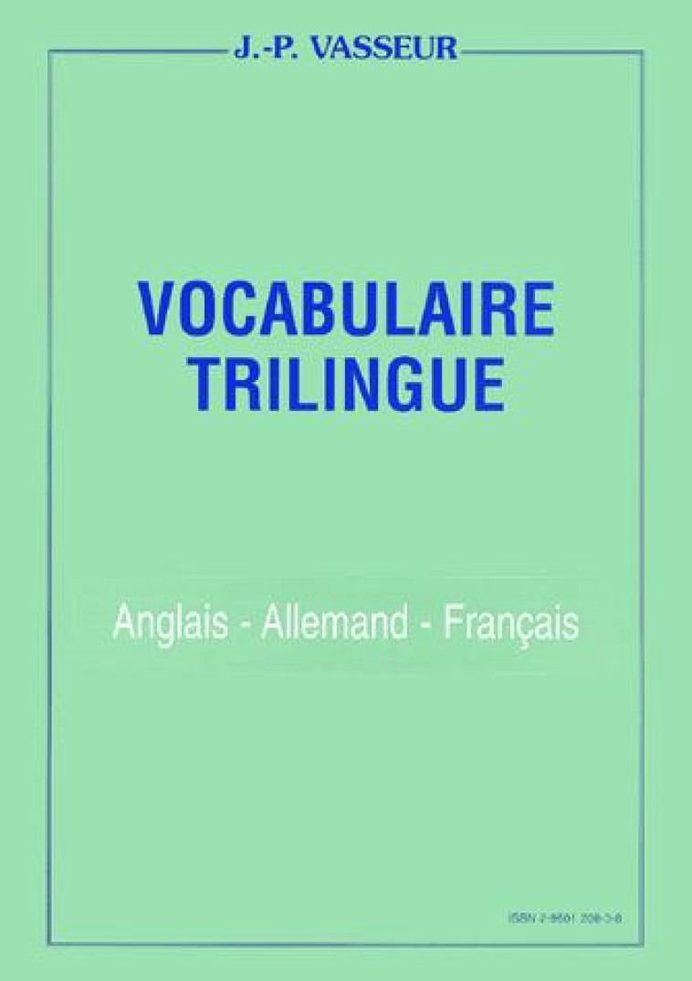 VOC TRILINGUE ANG/ALL/FRA -  Vasseur - VASSEUR