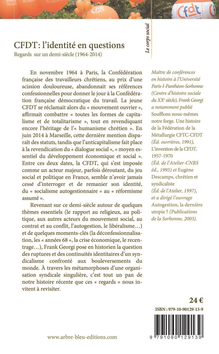 CFDT : l'identité en questions - Frank Georgi - ARBRE BLEU