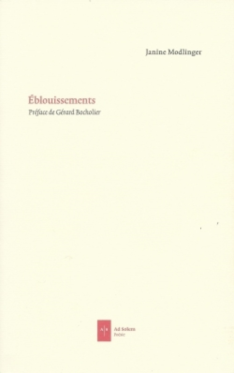 Eblouissements - Janine Modlinger - AD SOLEM